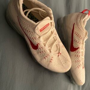 Nike White and Red Athletic Shoes